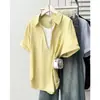 Blusas de Verano para Mujer Tallas Grandes 100 kg Estilo Nuevo Casual Ligero Estilo Perezoso Blusa Pulóver Falsa de Dos Piezas 0351