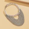Tobillera de borlas multicapa estilo hip hop, elegante, europea y americana, para mujer, personalidad exagerada, cadena de metal geométrica, cadena para zapato con Tobillera