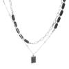 Colar Diablo Empilhado de Camada Dupla Feminino Verão Design de Alto Padrão Senso de Moda Nicho Pingente Corrente na Clavícula Corrente Moda