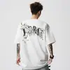 Camiseta de Verano para Hombre con Estampado Floral de Moda, Manga Corta, Estilo Americano, Resistente, Fresca, de Media Manga, Top Holgado de Manga Corta