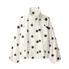Ropa de Mujer de Verano 2026 Chaqueta Bomber de Lunares Grandes Ropa Exterior Retro Americana Chaqueta Corta de Verano Delgada para Mujer