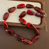 Collar de cuentas turquesas transfronterizo europeo y americano, cadena de clavícula de lujo ligero de alta gama, diseño individual, collar de moda moderno