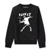 Suéter de manga larga suelto para hombre estilo Banksy Banksy arte graffiti hip hop cultura callejera