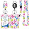 Lanyard floral pequeño fresco fácil de jalar fácil de jalar poliéster transferencia de calor lanyard pvc estampado de leopardo funda para tarjeta de certificado