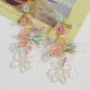 Pendientes de cuentas de mariposa con flores rosas de Super Fairy, hechos a mano, con temperamento floral, material para pendientes al por mayor