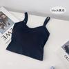Camisola ropa interior de verano para mujer con almohadilla en el pecho sujetador de una pieza para uso exterior blanco largo de algodón espalda bonita top básico