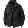 Nueva chaqueta casual de cuello alto para primavera y otoño para hombre, abrigo de moda trendy estilo coreano, ropa versátil elegante de corte holgado para hombre