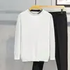 Suéter de punto retro de cuello redondo, una capa base versátil y casual para hombre, perfecto para otoño, con un look sofisticado.