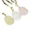 Collar colgante de zorro de nueve colas natural tridimensional de alta calidad para mujer flor de durazno cristal individual de nicho cadena para suéter de novias venta al por mayor