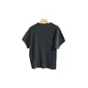 Suéter de malha fino para outono inicial para mulheres, com botões, gola alta, ombros caídos, mangas curtas, feito de lã merino + triacetato, estilo designer
