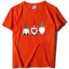 Camiseta de Manga Corta para Mujer 2022 Estilo Simple Estampado de Amor de los Tres Enanitos Cuello Redondo Top Holgado para Primavera y Verano