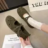 Zapatos Mary Jane de estilo coreano 2026 de lunares, versátiles para el trabajo, de punta fina, con diseño de tira cruzada y característica interna para aumentar la altura, para mujer