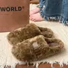Chinelos de algodão felpudo femininos Birkenstock 2026 nova moda outono e inverno antiderrapantes quentes de sola grossa para casa