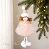 Mingguan Cross-border Nova Decoração de Natal Chapéu Pontiagudo Malha Anjo Menina Boneca Pingente Árvore de Natal Decoração Suprimentos