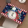 Fábrica de Origen Tem Día de la Independencia Estrellas Patrióticas Flores Florales Manteles Individuales Fiesta de Temporada Cocina Restaurante