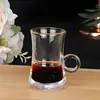 Comercio Exterior Estilo Turco Taza con Asa de Vidrio Taza para Té Negro Taza de Café Juego de Té Kung Fu Taza de Té con Asa Copa de Vino Asa Rota