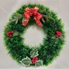 Nova Guirlanda de Natal Plástica Artificial Transfronteiriça 30cm Flor Vermelha de Lã Laço Pendurado na Parede do Pátio Layout de Cena