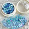 Celebridade da internet novos paetês para unhas ultrafinos material com glitter caixa de tesouro flash laser patch misto joias para unhas atacado