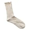 Calcetines Finos de Verano, Calcetines de Algodón Antiolor, Calcetines Holgados de Malla Hueca con Encaje Transpirables, Estilo Coreano Ins Modernos Versátiles