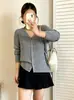 Top versátil de manga larga holgado para mujer talla grande, un cárdigan de punto casual para otoño de 2026, perfecto para mujeres con un poco de sobrepeso.