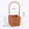 Cesta de Flores Pequena de Mão, Cesta de Armazenamento Trançada de Palha, Embalagem para Flores, Arte Floral, Mini Cesta de Flores para Dama de Honra de Casamento, Cesta Pequena para Suculentas