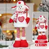 Muñeco Retráctil Navideño Transfronterizo Adornos de Muñeco Navideño Estilo Tejido de Dibujos Animados Anciano Muñeco de Nieve Alce Adornos Decorativos