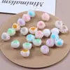 Cuentas de Pata de Gato 3D de Color Carbón Lindas de Dibujos Animados con Agujero Recto Accesorios para Cadena de Teléfono DIY Pulsera Pendiente Colgante