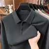 Suéter de Malha Canelada com Gola Alta para Outono e Inverno Masculino para Meia-idade e Idosos Quente e Versátil de Manga Longa Camada Base de Tricô