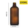 Frasco Marrom Fosco para Óleo Essencial 5-100ml, Frasco Conta-Gotas Espessado à Prova de Luz para Líquido Essencial, Suporta Personalização