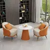 Sofá de Um Lugar Simples e de Luxo Leve com Mesa de Centro Combinação Mesa e Cadeiras de Negociação para Recepção de Hotel de Lazer, Escritório de Vendas e Salão de Beleza