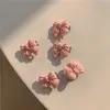 Grampo de Cabelo Flor com Laço Rosa em Formato de Coração para Mulheres 2026 Novo Tendência Pequeno Franja Grampo de Cabelo