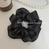 Estilo de Trabalho Listrado em Tons de Marrom Elástico Grande para Cabelo (Formato de Intestino) para Mulheres Tecido de Alta Qualidade Elástico para Rabo de Cavalo Coque Acessórios de Cabelo para Início do Outono