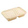Caja de Empaque de Almidón de Maíz Rectangular Engrosada Desechable Biodegradable con Múltiples Compartimentos Lonchera de Grado Alimenticio Lonchera Desechable para Comida Rápida