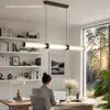 Lámpara de araña minimalista italiana para restaurante con atenuación táctil, sensación de lujo ligero y alta gama, lámpara de mesa larga de vidrio artístico para sala de té, mesa de isla, comedor