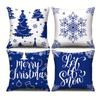Temu Nova Fronha de Almofada de Natal Linho Estampada Árvore de Natal Transfronteiriça Capa de Almofada para Casa Sala de Estar Fronha de Almofada para Sofá