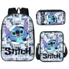 Mochila Nueva de Comercio Exterior Puntada Anime Periférico Estampada Bolsa Escolar Juego de Tres Piezas Bolso de Hombro Estuche para Lápices Bolsa para el Almuerzo