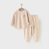 Conjunto de ropa de otoño para bebé, ropa de casa para niñas, pijamas cálidos de manga larga para niños, ropa interior de dos piezas para niños para primavera y otoño
