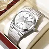 Binbond Elegante Nuevo Hebilla de Acero Inoxidable Reloj de Cuarzo Casual de Negocios para Hombre Delgado Doble Calendario Reloj para Hombre