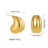 Europa e Estados Unidos mais vendidos gotas de água de ervilha fileira dupla gotas de água arco largo forma de C cobre oco simples versátil brincos