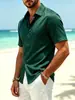 Camisa de manga corta para hombre, estilo fino de verano, elasticidad en cuatro direcciones, sin arrugas, manga corta de negocios, camisa suelta y versátil para hombre