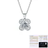 Collar Tonglin de Plata de Ley S925 para Mujer con Diseño Único, Trébol de la Suerte Trébol de Cuatro Hojas Colgante de Moissanita de 1 Quilate
