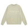 Esenciales Hhh Fog Estampado de Velour de Doble Línea Silicona en Relieve Sudadera Unisex de Peso Pesado Cuello Redondo Otoño e Invierno Moderna