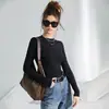 Oferta Especial Camiseta de Manga Larga Versátil de Cuello Redondo de Invierno para Mujer Top Chica Picante Adelgazante Capa Base Cálida