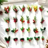 Agujas de Pino Artificiales, Bayas Navideñas, Bayas Rojas de Espuma, Piñas Naturales, Bayas Rojas Artificiales, Decoración para el Hogar, Exclusivamente para Suministro Transfronterizo