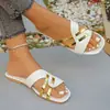 Sandalias planas de color block con punta redonda para mujer, estilo nuevo 2026, tallas grandes europeas y americanas, para uso casual al aire libre