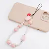 Cadena Creativa para Auriculares con Cabeza de Gato de Perlas y Cuentas, Cordón para Teléfono con Cuentas de Calabaza, Correa de Mano Anti-Caída, Soporte para Funda de Teléfono
