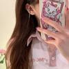 Arete largo de borla de diamantes flash de lazo de alta gama para mujer, diseño de verano, clip para cartílago de la oreja de amor, sin necesidad de perforación, moda