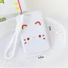 Portatarjetas de empujar y tirar con expresión de dibujos animados lindos, tarjeta de estudiante para el campus estilo crema, tarjeta de acceso, cubierta protectora para cordón de foto de ídolo