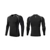 Body de Base de Alta Elasticidade para Uso Externo Masculino Corrida Esportes Ciclismo Secagem Rápida Respirável Estampado Manga Longa Camiseta Top de Treino