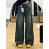 Jeans de Pierna Ancha Lavados Rasgados Estilo Retro Americano para Mujer 2025 Otoño Nuevos Pantalones de Tiro Alto Largo Hasta el Suelo Ins